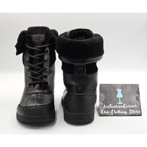 UGG Women's Black Leather Waterproof Adirondack Lace Up Boot Size 5 2948 - Picture 7 of 16